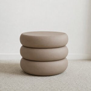 Beistelltisch Vela aus pulverbeschichtetem Metall in Taupe